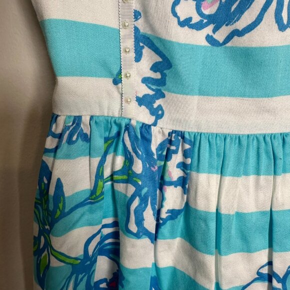 Lilly Pulitzer Sandrine Dress Tossing the Line Striped Floral Size 8 preppy - Picture 3 of 9